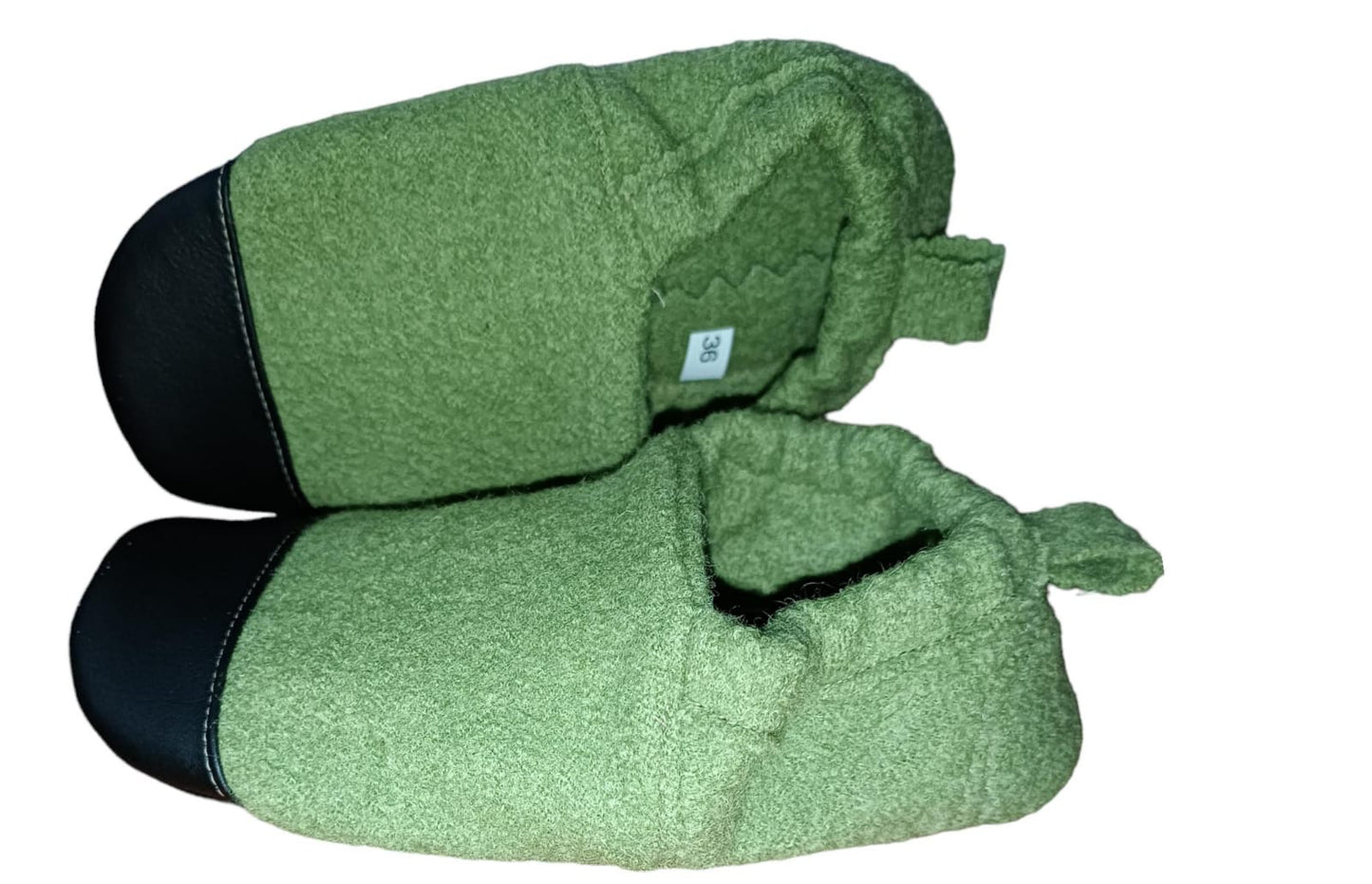 Zapatillas de Lana verde/fucsia