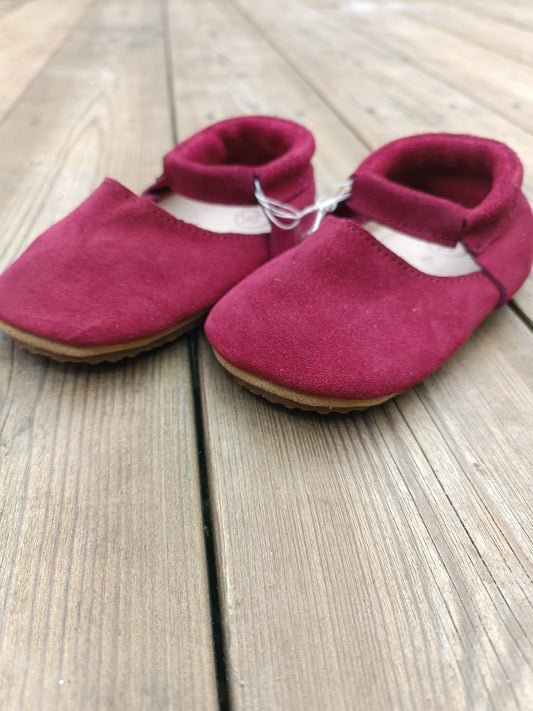 Merceditas en Piel nobuk Bordeux