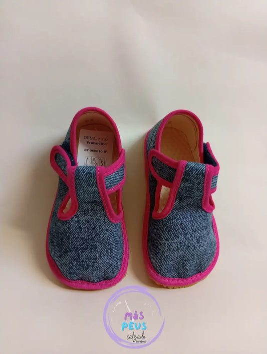 Pepitos Lona vaquero/fucsia